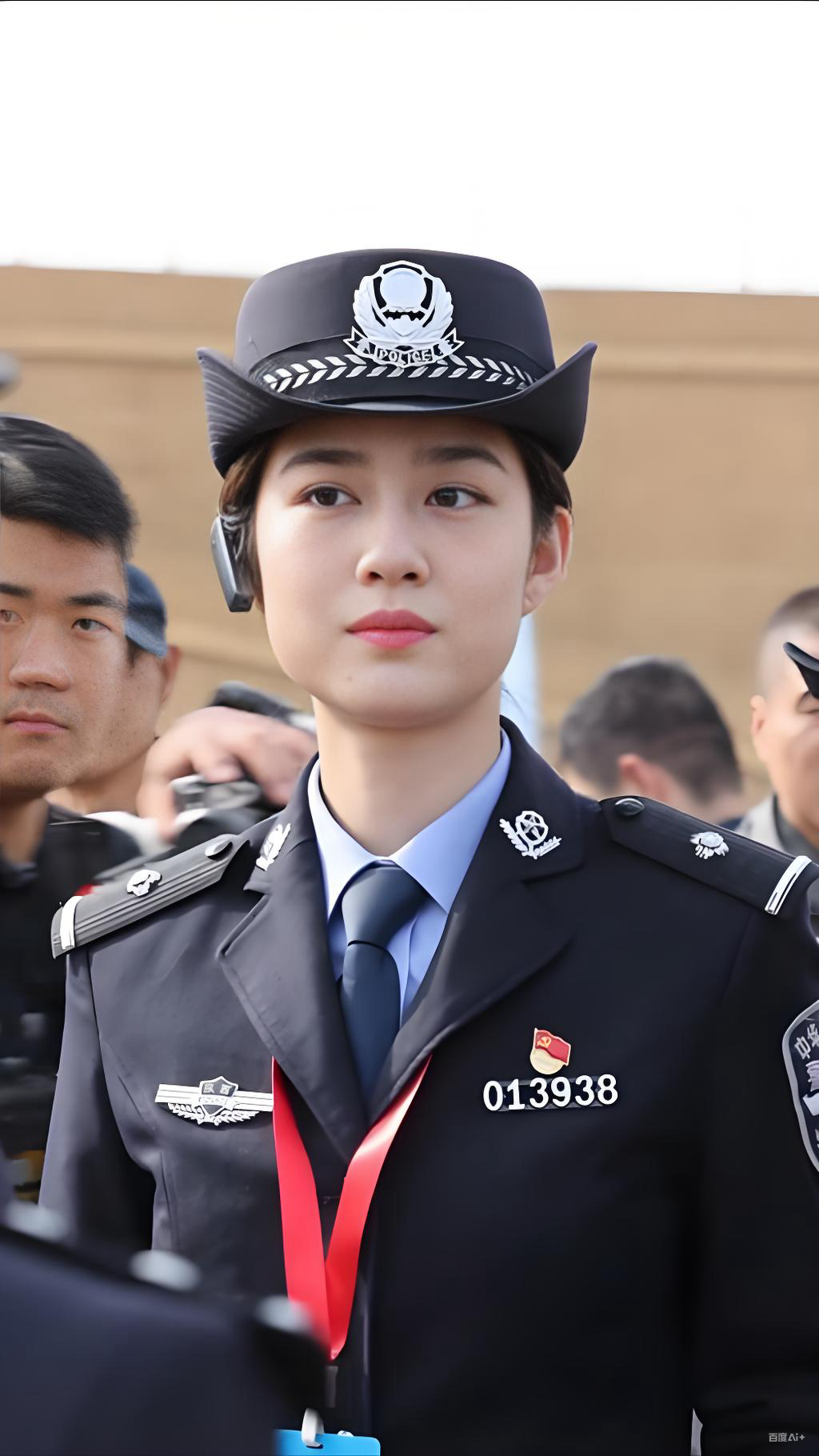 西安高颜值女警察引人注目