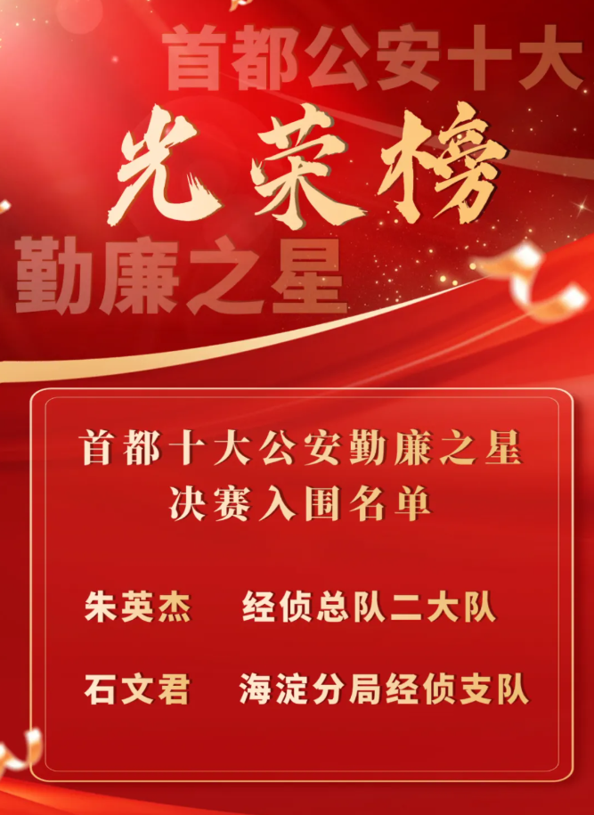 北京经侦民警成功入围 2025年第七届&ldquo;首都公安十大勤廉之星&rdquo; 推树活动决赛   