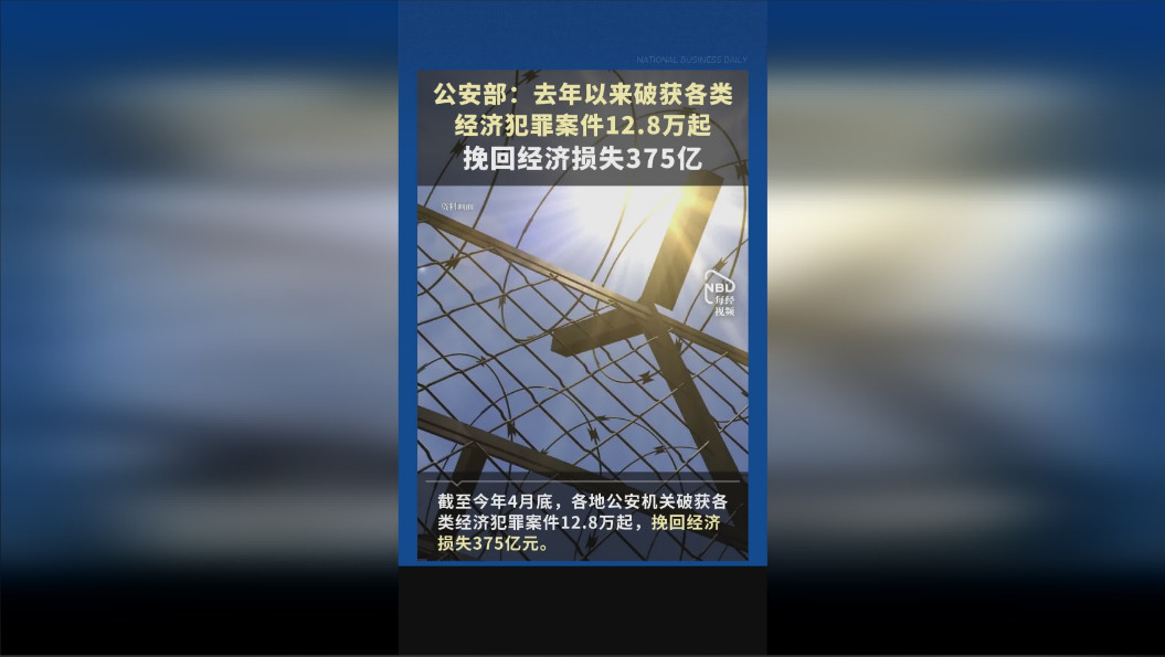 公安部：2025年以来共破获各类经济犯罪案件12.8万起