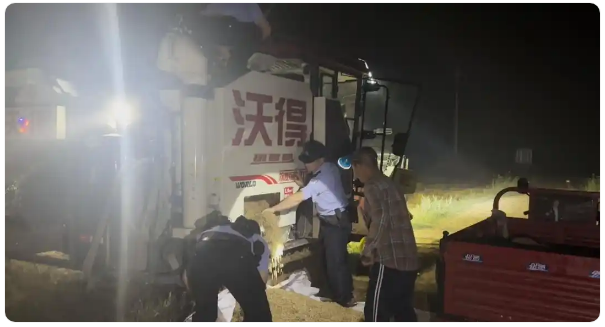 湖北一派出所所长凌晨带人徒手扒小麦